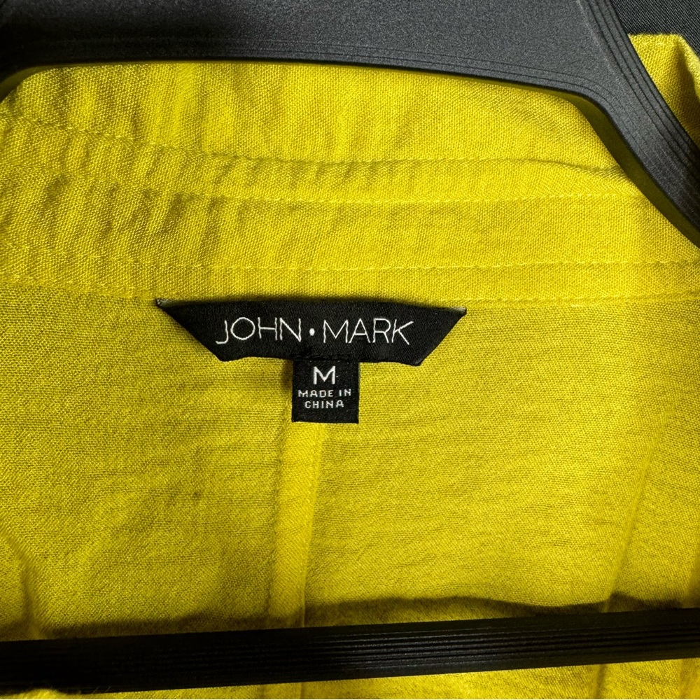 John Mark Mustard Yellow Solid Color Button Down … - image 6